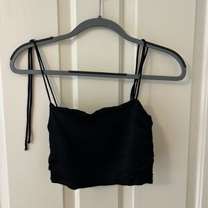 Zara Black Spaghetti-Strap Crop Top